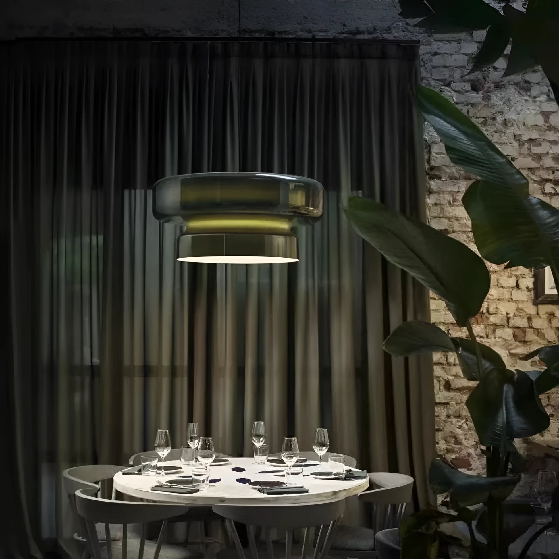 Modern glass chandelier ceiling light with 36cm dimensions in four colour options