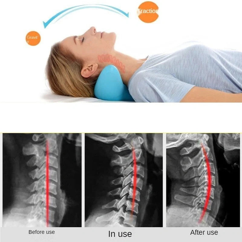 Cervical Spine Massage Pillow in blue, designed for neck pain relief and proper cervical curvature support