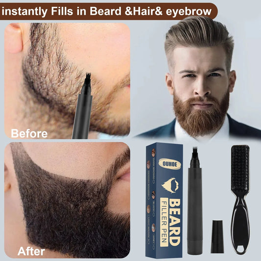 Precision Beard Filler Pen for men - fill in patchy, thin areas for a flawless, full-looking beard