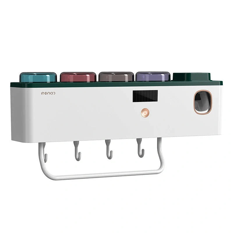 Multifunctional UV Germicidal Toothbrush Rack with magnetic cup and sterilisation feature