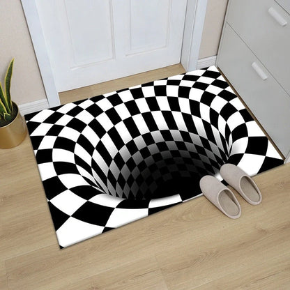 3D Geometric Stereoscopic Illusion Floor Mat in vibrant colours with non-slip base