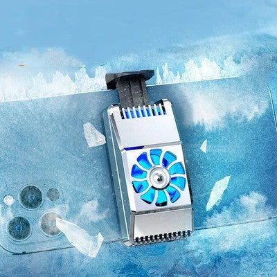 High-performance smartphone cooling device with cooling fin, ice pack, and ergonomic controls