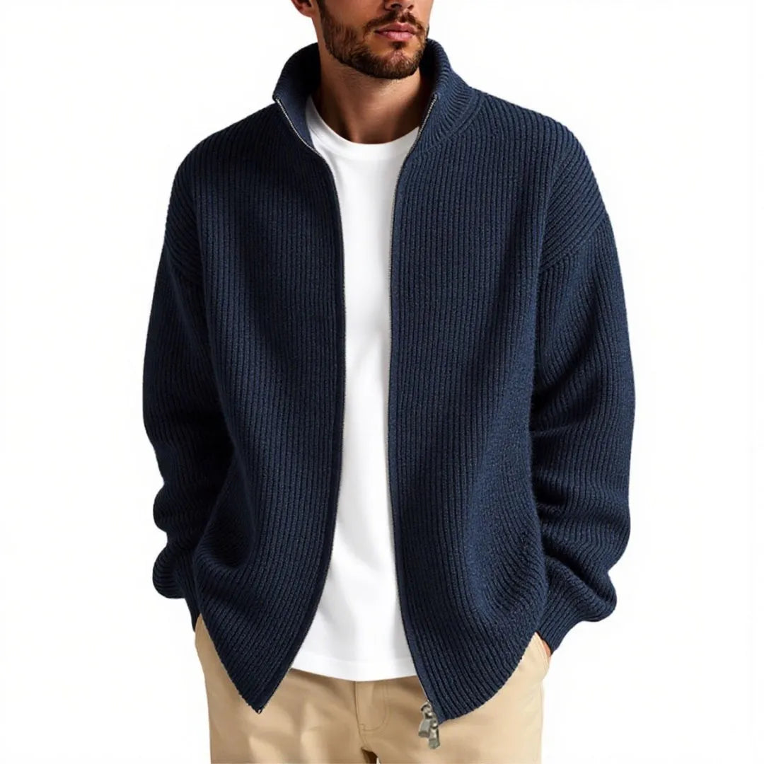 Men's loose cardigan sweater in acrylic blend fabric available in five colours