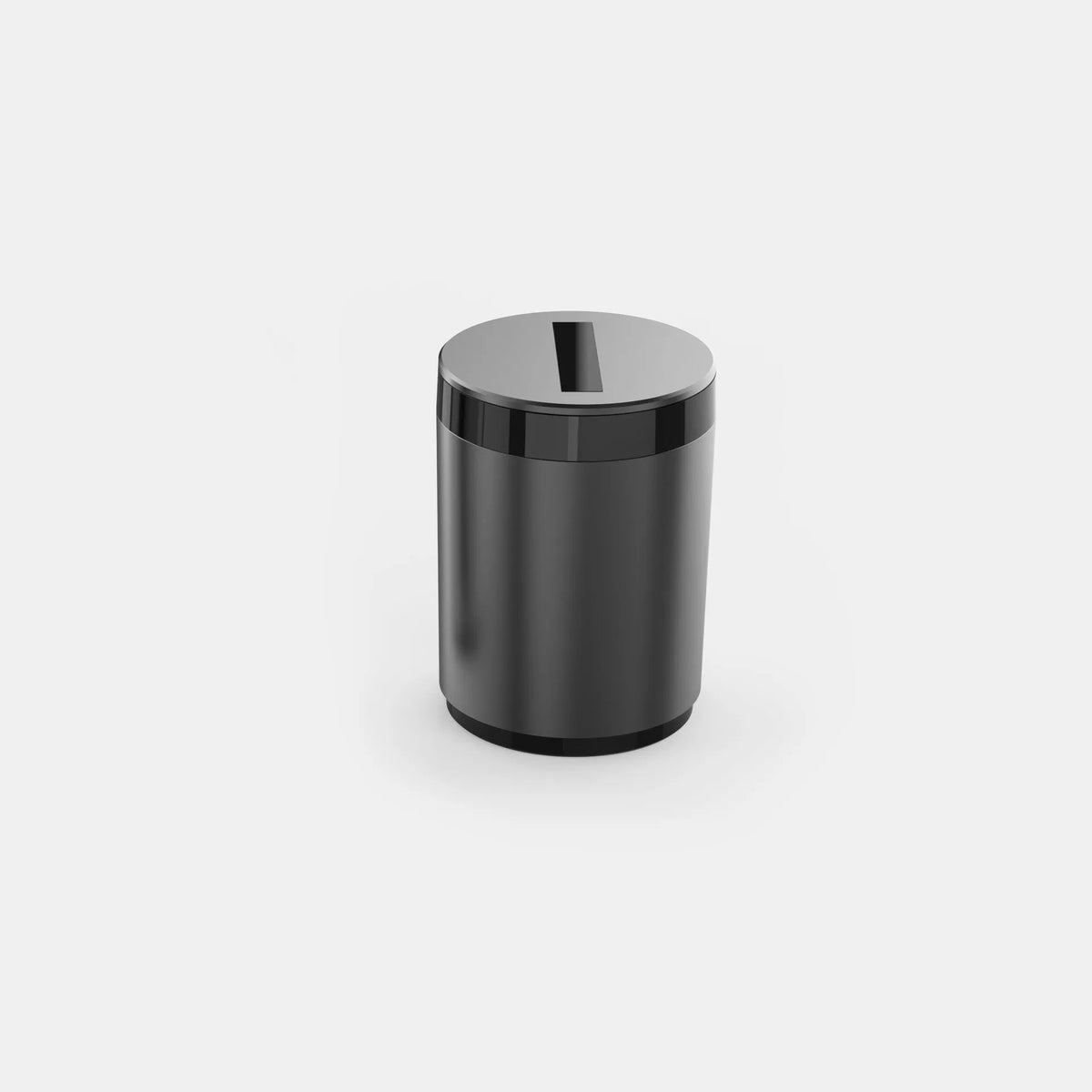 Automatic car ashtray in gun grey colour showing 7x10cm dimensions