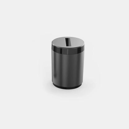 Automatic car ashtray in gun grey colour showing 7x10cm dimensions