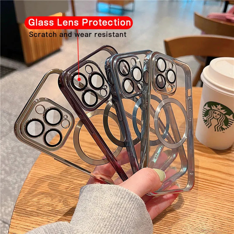 Phone case with integrated camera protector offering 360-degree defence and wireless charging compatibility for iPhone 11 to 14 Pro Max models
