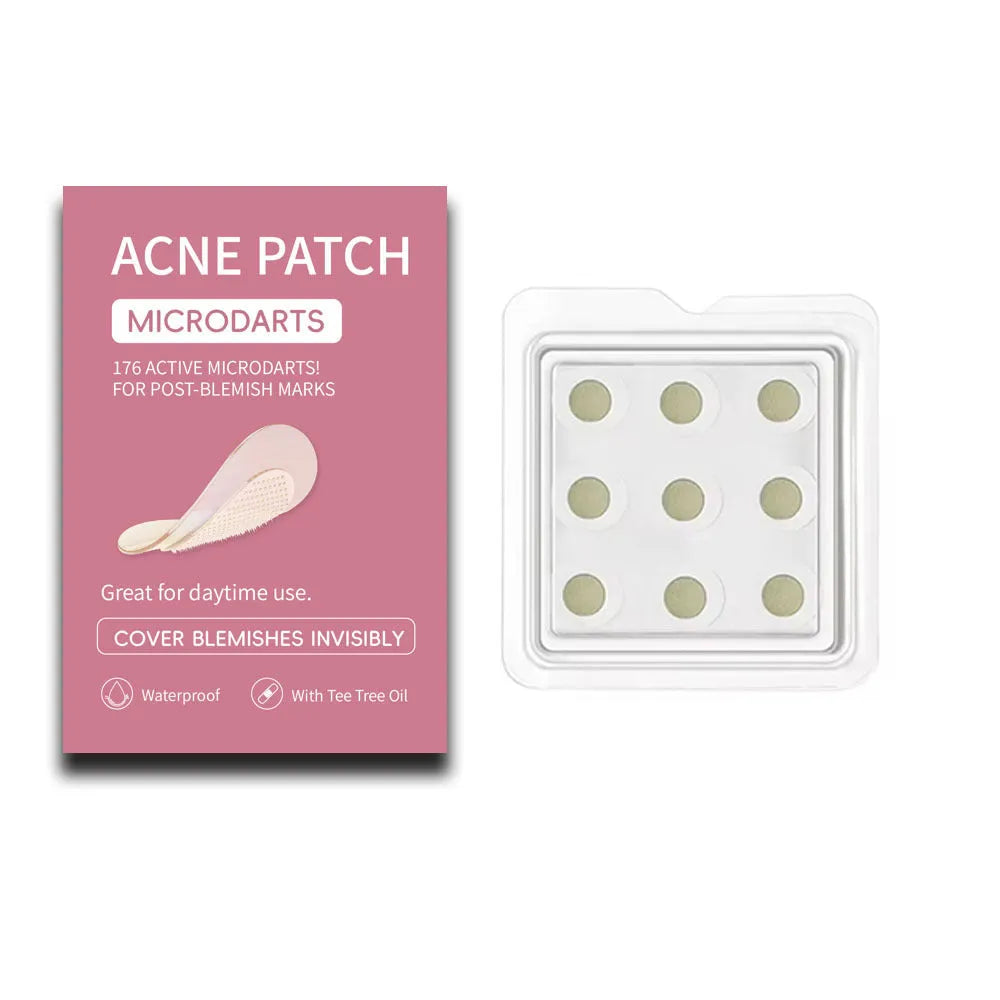 Box of 9 hydrocolloid acne patches for pimple and closed comedone treatment