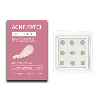 Box of 9 hydrocolloid acne patches for pimple and closed comedone treatment