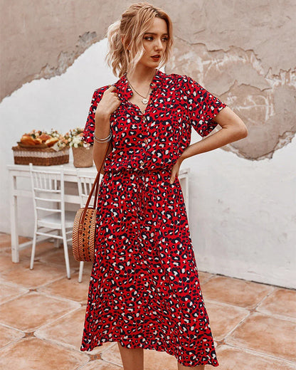 Women's Wave Point Short Sleeve Dress in various colors and sizes