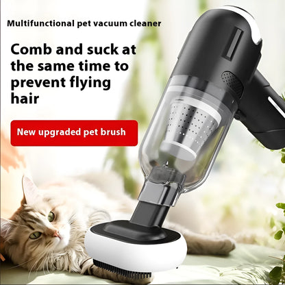 Wireless handheld pet vacuum cleaner with floor brush attachment for cleaning cat and dog fur