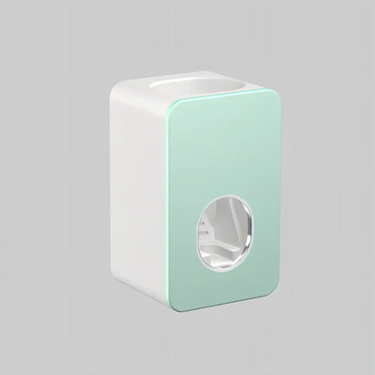 Black wall-mounted automatic toothpaste dispenser with 1 ml pump, punch-free adhesive, 18 cm height for bathroom use