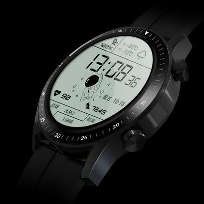 Round aluminium alloy smartwatch with Bluetooth calling on wrist, showing black colour option.