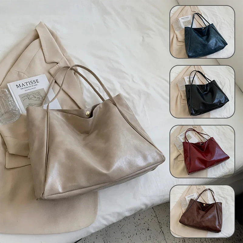 Premium faux leather shoulder bag in a variety of chic colors for autumn and winter fashion