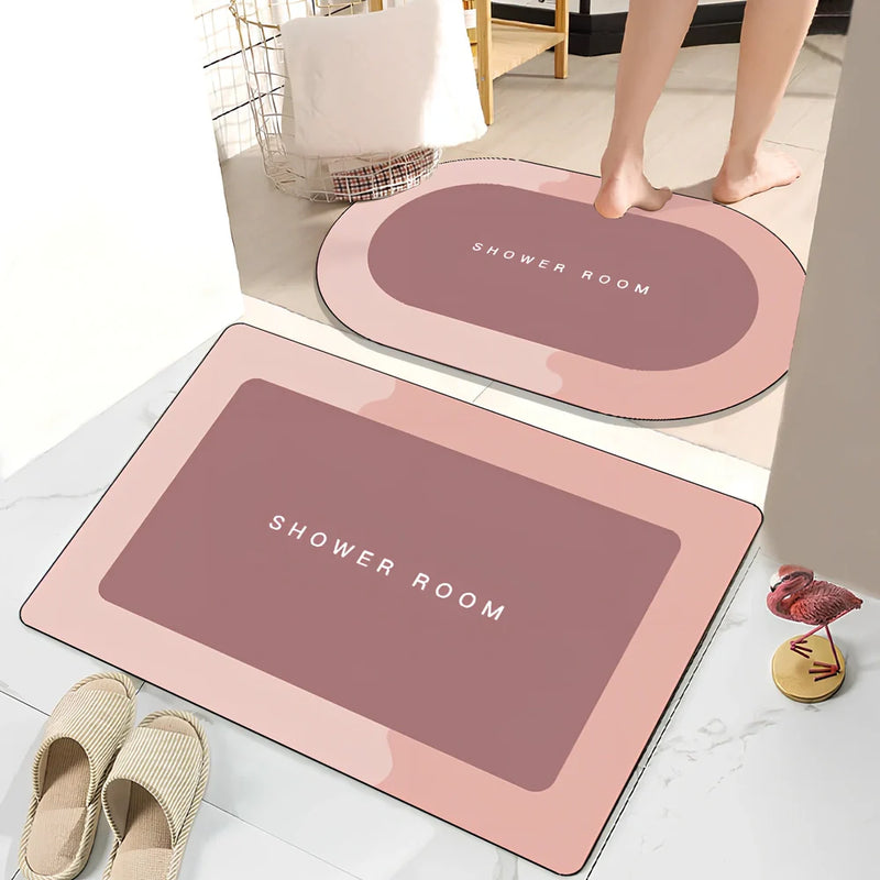 Absorbent Non-slip Bathroom Floor Mat in Crystal Velvet 40x60cm