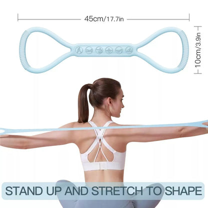 8-character Puller Silicone Yoga Mini Band Kit with Light, Medium, and Heavy resistance bands