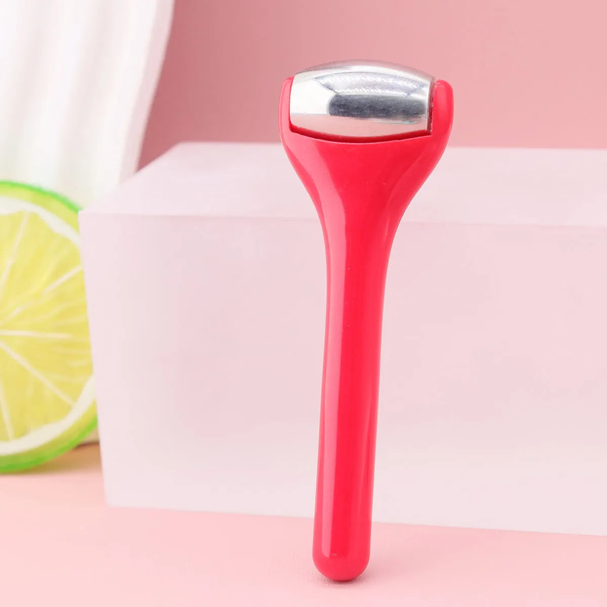 Ice roller eye cream stick cold compress instrument with stainless steel or silicone head on 8cm stick