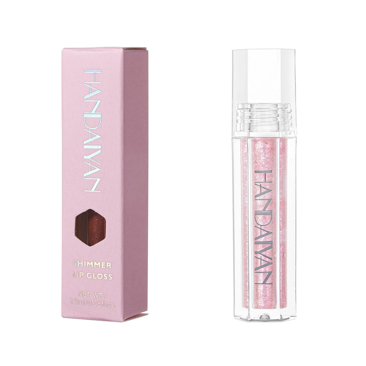 Set of six pearlescent lip lacquer tubes in shades 01 to 06, 1.8ml each.