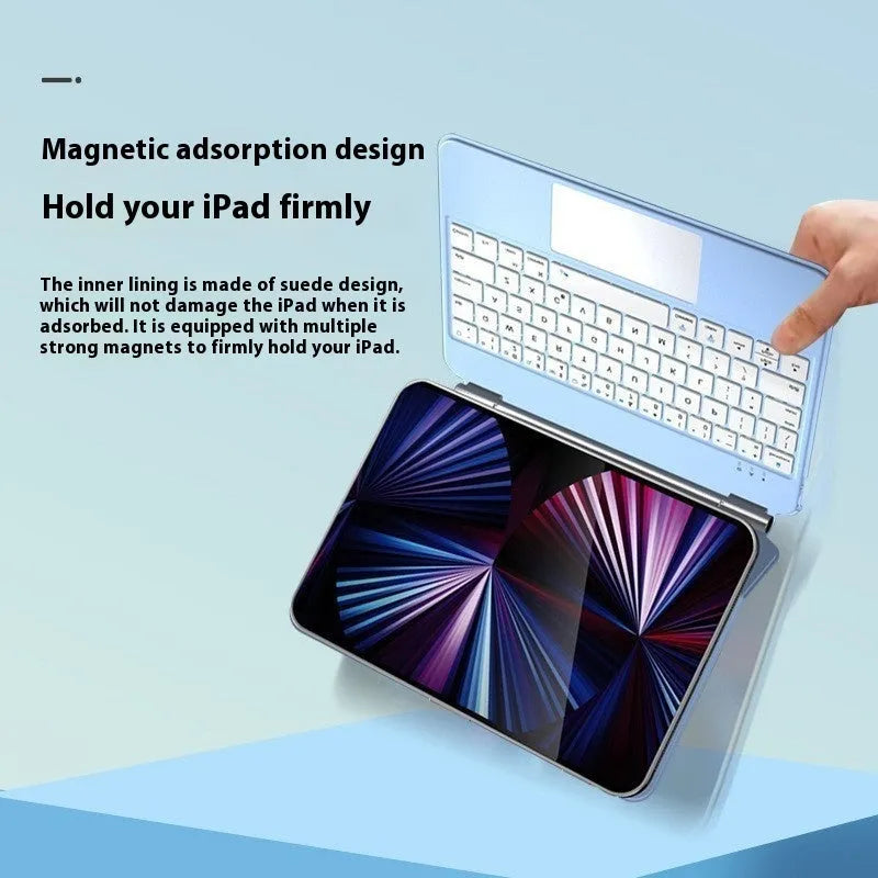 iPad Bluetooth keyboard with magnetic protective cover in five colour options for iPad Pro and iPad Air tablets
