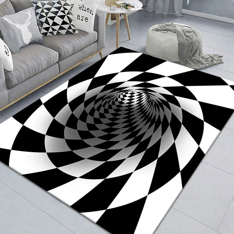 3D Geometric Stereoscopic Illusion Floor Mat in vibrant colours with non-slip base