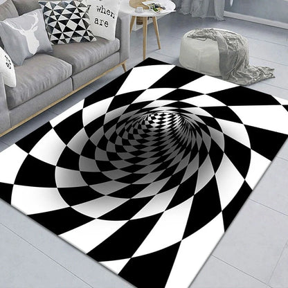 3D Geometric Stereoscopic Illusion Floor Mat in vibrant colours with non-slip base