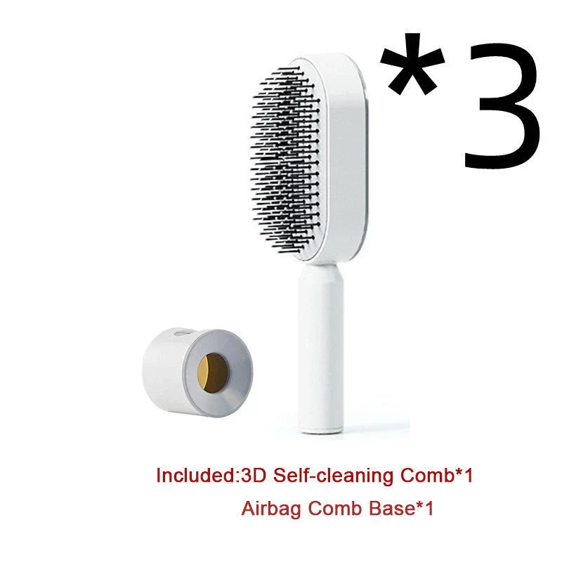 Premium self-cleaning hair brush with airbag massage technology for smooth, healthy hair