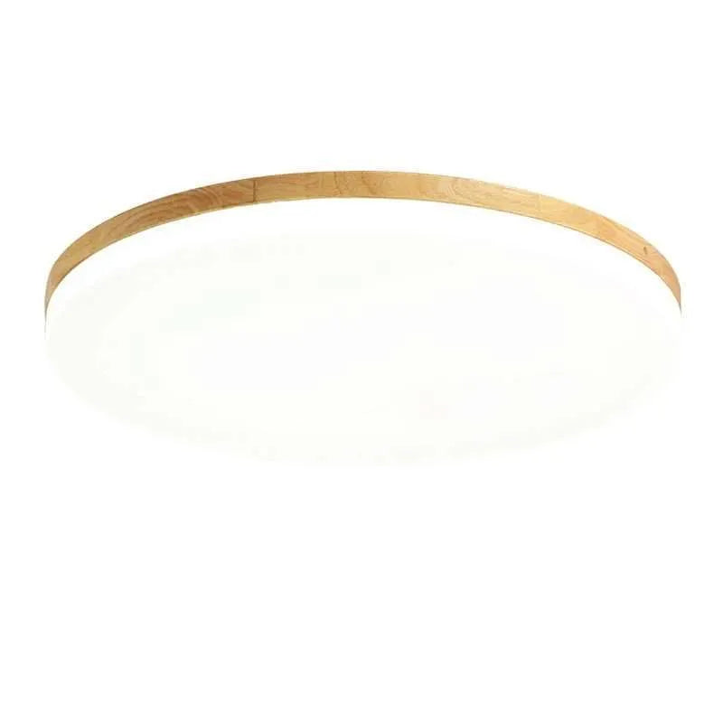 Japanese minimalist ceiling lamp with wood art body and acrylic shade in three diameter sizes