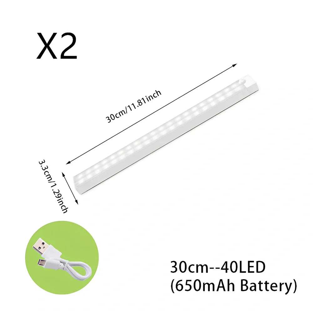 Wireless LED motion sensor night light with magnetic mounting in various sizes