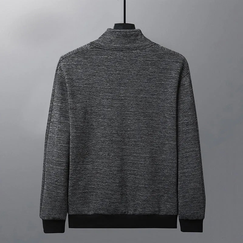 Men's zip-front casual jacket with stand-up collar athletic fit, available in black, black add wool, blue, blue add wool, grey, and grey add wool colour variants for sizes L, XL, 2XL, 3XL, 4XL, and 5XL