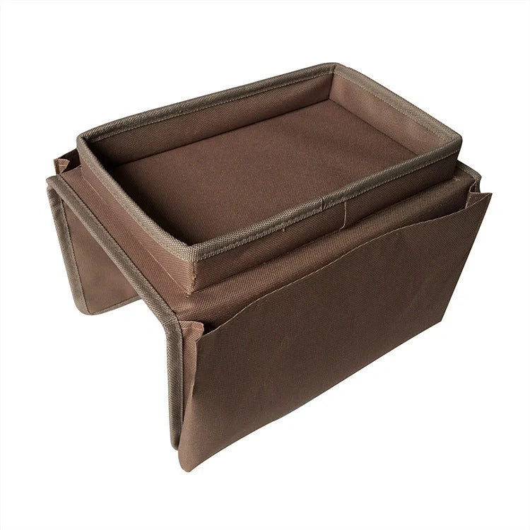 Oxford fabric sofa armrest organizer with multiple pockets for remote controls and magazines