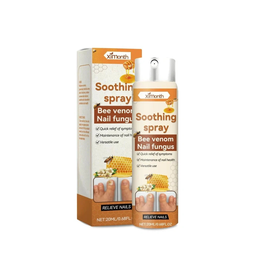 20ml nail care spray bottle with natural ingredients including Centella asiatica and bee venom