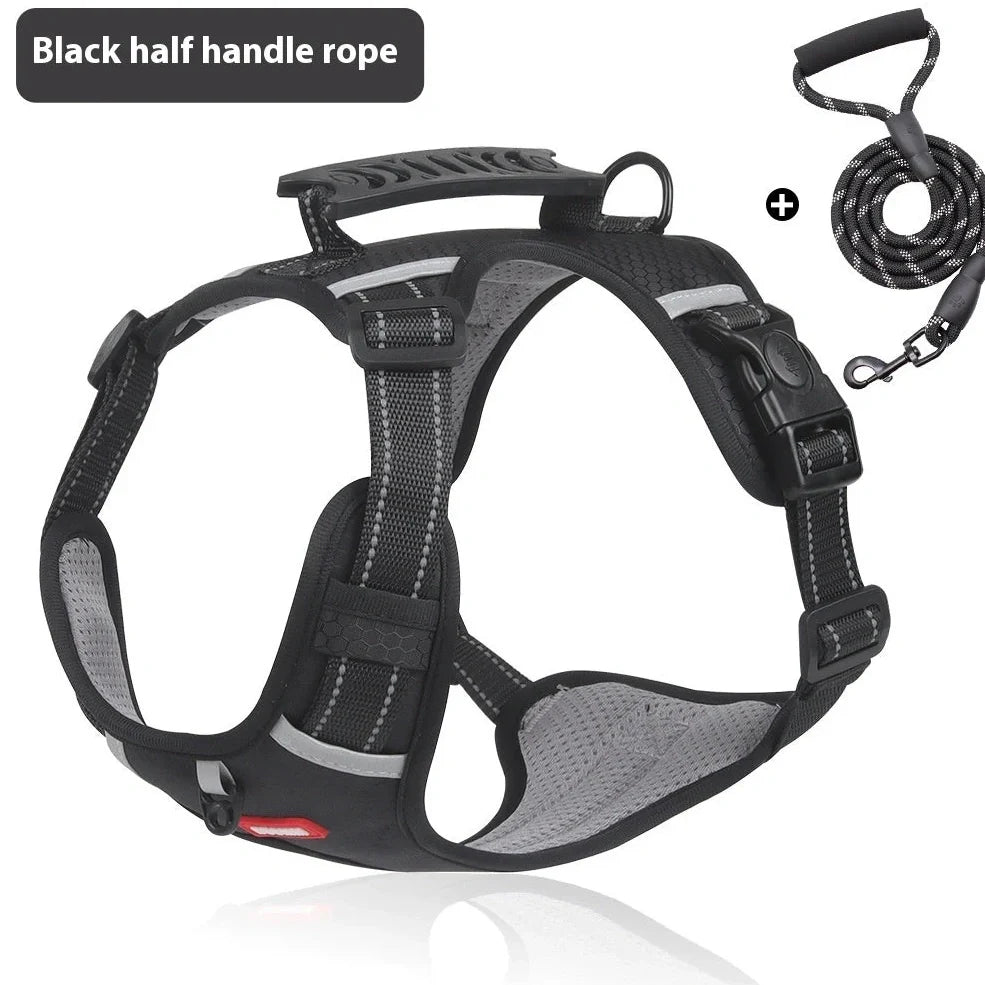 Reflective pet chest strap in multiple colours with adjustable design for night walk safety