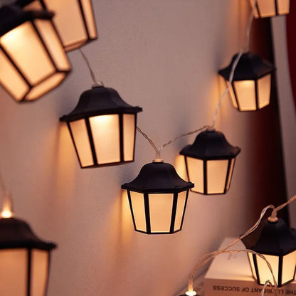 Warm white solar LED lighting chain for garden and villa decoration, 1m to 6.5m, battery USB solar options
