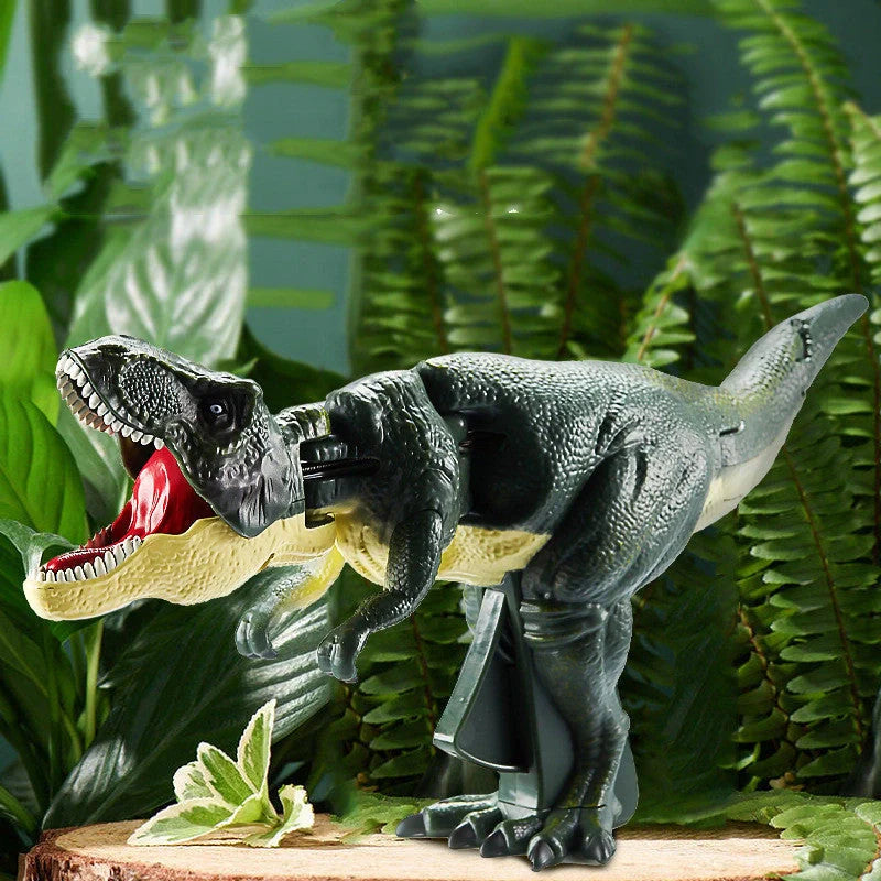 Battery-free green telescopic spring swing dinosaur toy for children