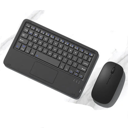 Wireless Bluetooth keyboard and mouse combo kit in pink with charging cable