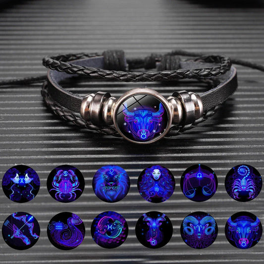 Zodiac Constellation Bracelet in Braided Design for Men, Women, and Kids