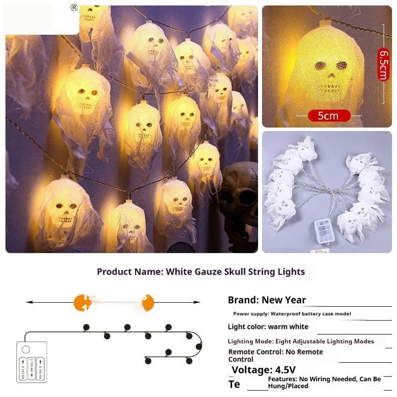 Halloween coloured decorative lights with battery box for indoor wall decoration