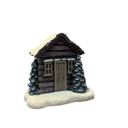 Rustic log cabin incense burner with intricate details, filling the air with soothing aromas