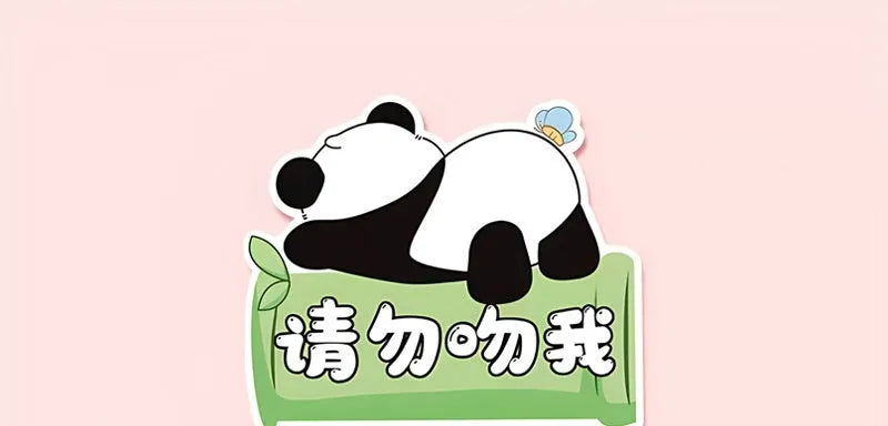 Reflective car sticker for female drivers with panda design and driving message on vehicle bumper