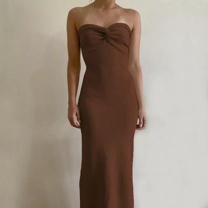 Women's knitted cross off-shoulder dress in various colours