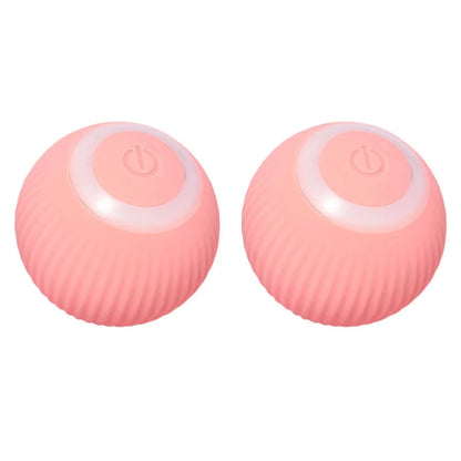 Green automatic rotating ball cat toy with 43mm diameter for interactive pet play
