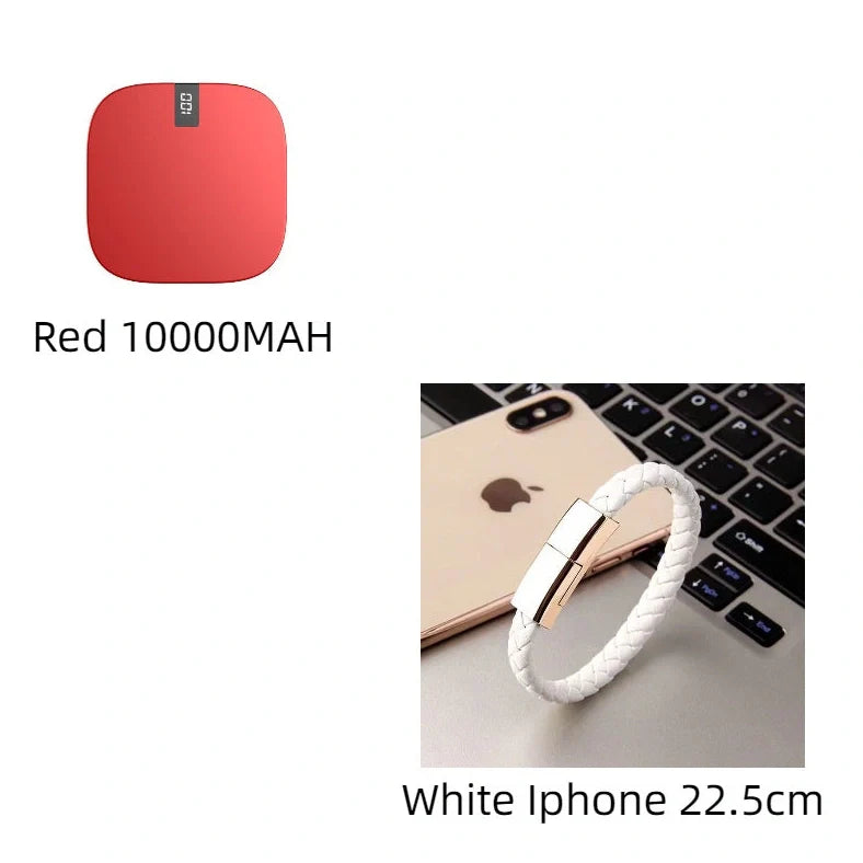 10000mAh mini power bank with digital display showing battery percentage