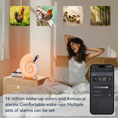 Conch Smart RGB Atmosphere Light Bluetooth Speaker Alarm Clock Wake-Up Lamp White Noise Machine