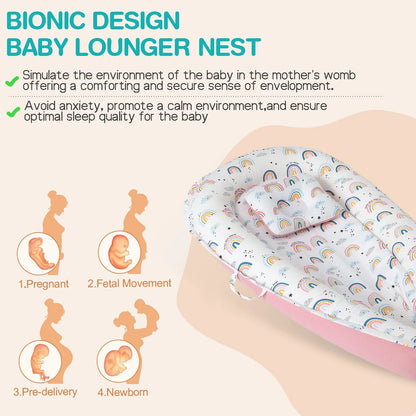 Baby's Crib with detachable pure cotton sleeve and memory foam core