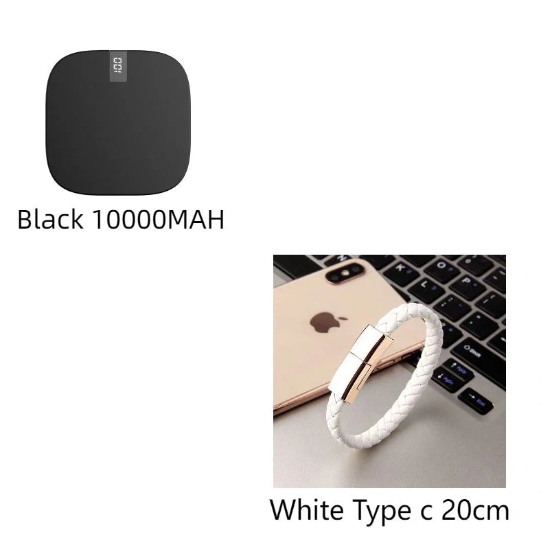 10000mAh mini power bank with digital display showing battery percentage