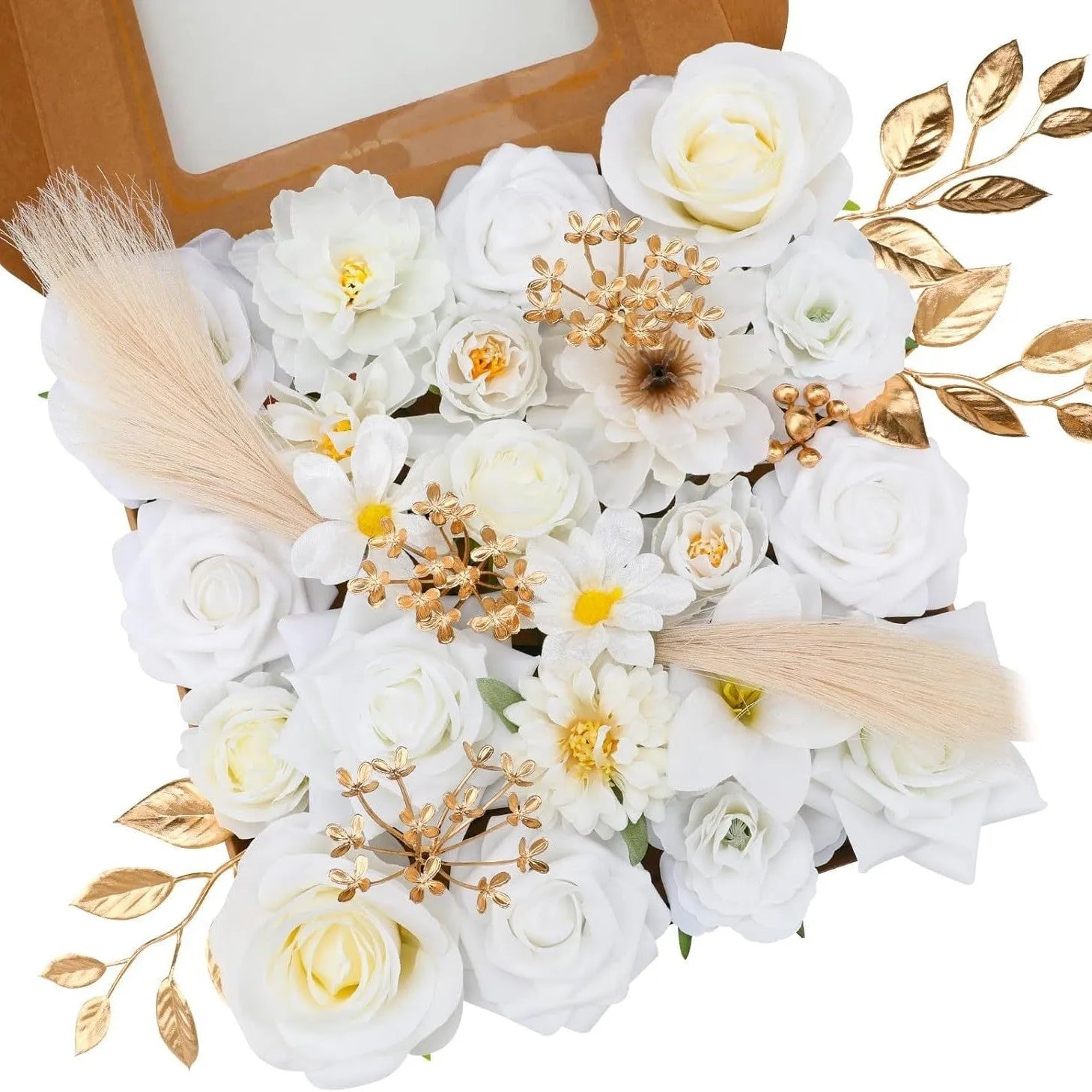 Silk flower wedding simulation box flower for layout planning in a selection of colours.