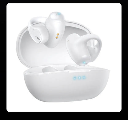 Black and white T306 wireless Bluetooth clip-on sports gaming headset on a plain background.