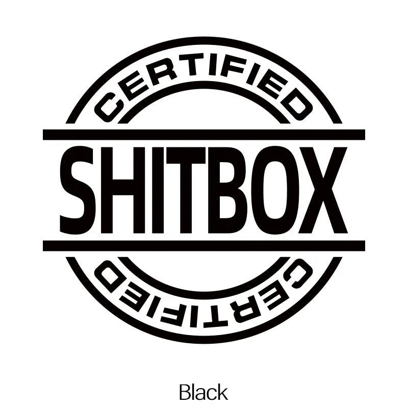 13 by 12 cm creative vinyl car body sticker shown in multiple colour options including black, silver, and red.