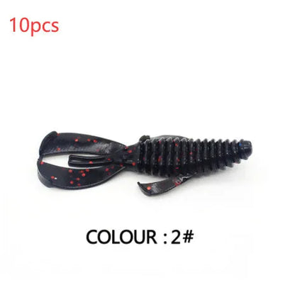 PVC soft plastic fishing lure in assorted colours showing 8cm and 12cm size options for artificial bait fishing.