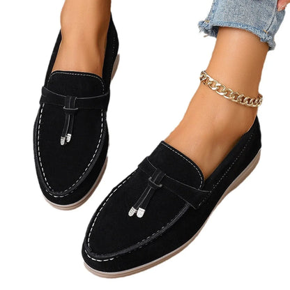 Men's casual canvas slip-on loafers with a platform heel in black, apricot, or brown.