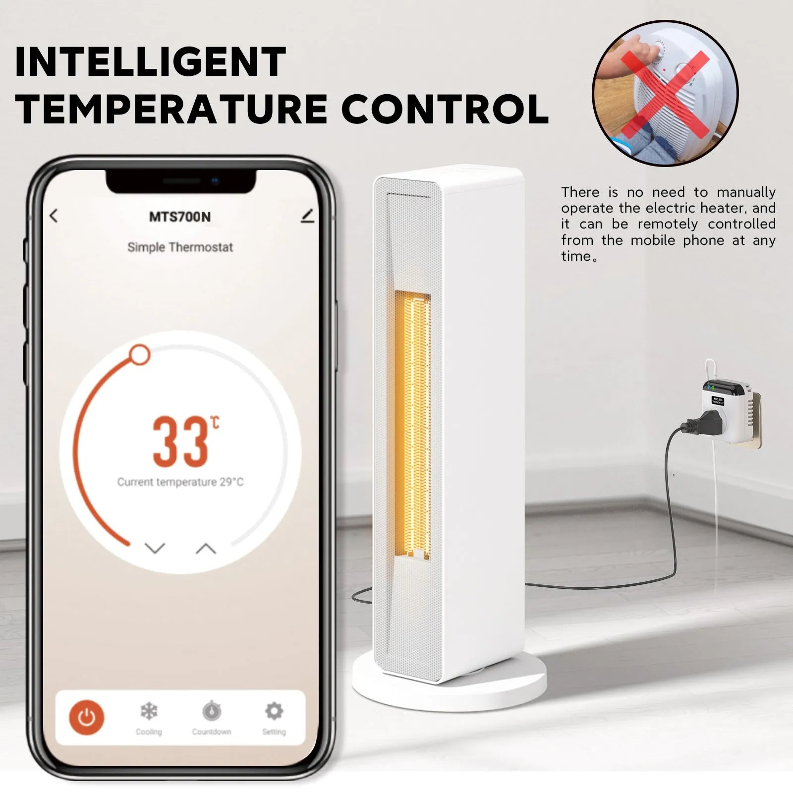 White EU smart socket with two UK outlets featuring remote and voice control